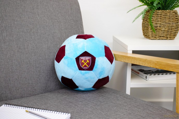 West Ham FC Officially Licensed Plush Football - 22 cm Soft Toy Pillow - Fluffy Stuffed Football Ideal for Kids and Adults - Perfect Sports Gift for Hammers