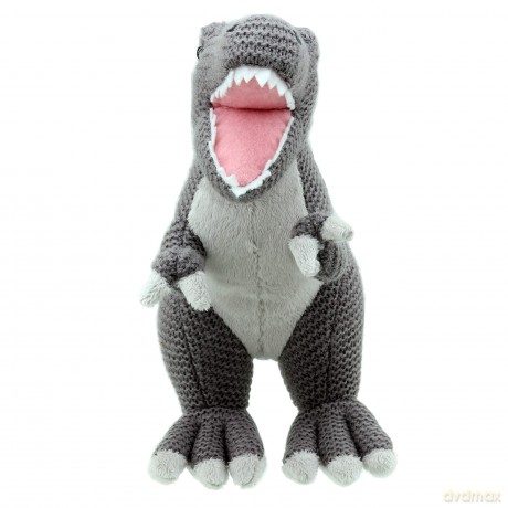Wilberry - Knitted - Small Grey T-Rex Dinosaur Soft Toy - WB004308