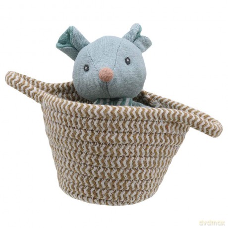 Wilberry - Pets in Baskets - Mouse Soft Toy - WB001806, Blue