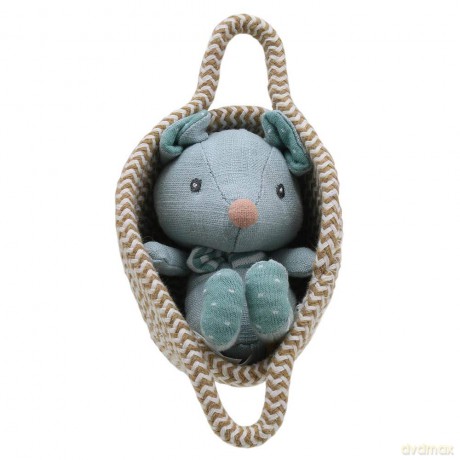 Wilberry - Pets in Baskets - Mouse Soft Toy - WB001806, Blue