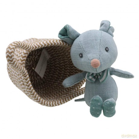 Wilberry - Pets in Baskets - Mouse Soft Toy - WB001806, Blue