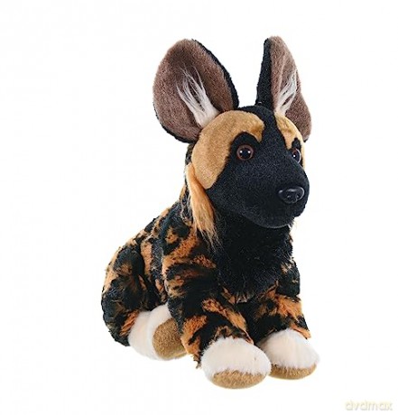 Wild Republic 10830 African Wild Dog Plush Soft Toy, Brown/Black, 20 cm