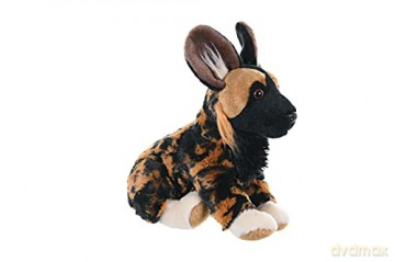 Wild Republic 10830 African Wild Dog Plush Soft Toy, Brown/Black, 20 cm