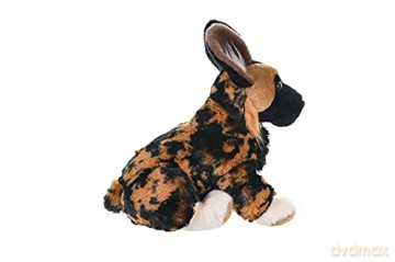 Wild Republic 10830 African Wild Dog Plush Soft Toy, Brown/Black, 20 cm