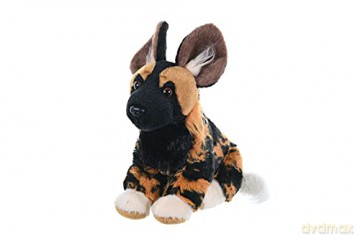Wild Republic 10830 African Wild Dog Plush Soft Toy, Brown/Black, 20 cm