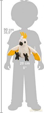 Wild Republic 10859 Cockatoo Plush Soft, Cuddlekins Cuddly Toys, Gifts for Kids 20cm, White