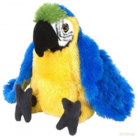 Wild Republic 12292 Parrot Plush, Cuddlekins Cuddly Soft Toys, Kids Gifts, 20 cm Mini, Blue Yellow Macaw