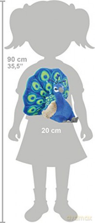 Wild Republic 13811 Peacock Plush, Cuddlekins Cuddly Soft Toys, Kids Gifts, 20 cm Mini