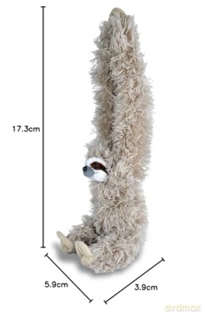 Wild Republic 16387 Hanging Sloth Plush, Soft Toy, Cuddlekins, 51 cm, Brown