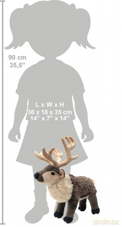 Wild Republic 17700 Plush Reindeer Soft, Cuddlekins Cuddly Toys, for 0 years to 99 years, Gifts for Kids 30 cm, Brown/White