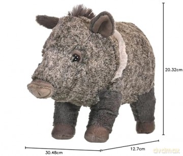 Wild Republic 18057 cuddlekins javelina 12" Stuffed Animal Plush Toy, Grey,white