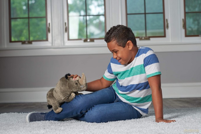Wild Republic 18156 White Rhino Plush Soft, Cuddlekins Cuddly Toys, Gifts for Kids 30 cm, Brown