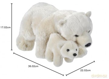 Wild Republic 19441 Mom and Baby Polar Bear Plush Stuffed Animal, Toy,White
