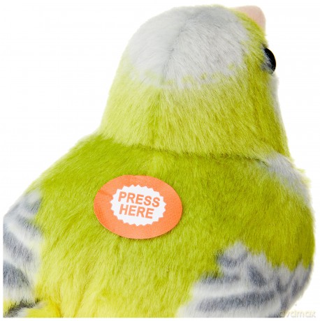 Wild Republic 19488 13-16 cm Greenfinch with Real Bird Calls Plush Toy, Yellow
