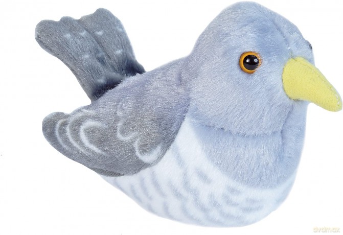 Wild Republic 19500 Pájaro Cucú Pluszaks Common Cuckoo with Authentic Bird Sound, Soft Toy for Kids, 13cm, Grey