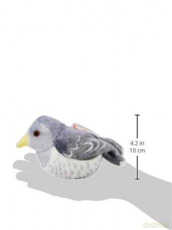 Wild Republic 19500 Pájaro Cucú Pluszaks Common Cuckoo with Authentic Bird Sound, Soft Toy for Kids, 13cm, Grey