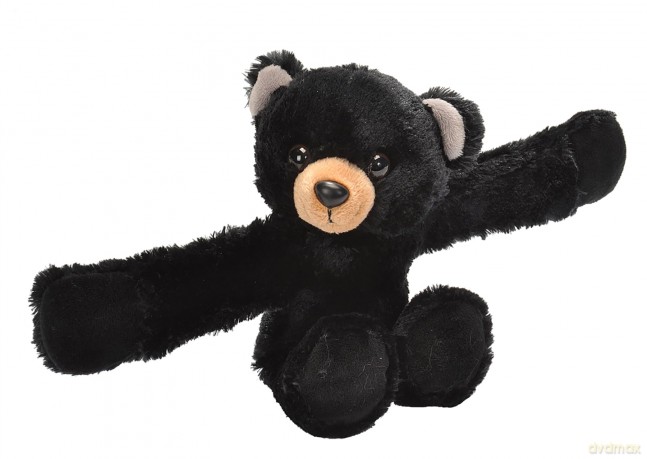Wild Republic 19555 Huggers Soft Toy Slap Bracelet, Gifts for Kids, Black Bear Plush Toy 20 cm, 8\