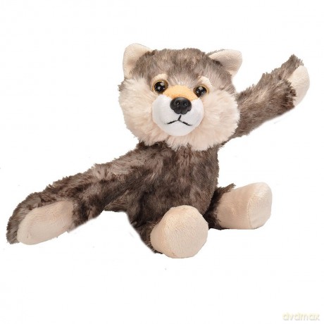Wild Republic 19556 Huggers Soft Toy Slap Bracelet, Gifts for Kids, Wolf Plush Toy, 20 cm