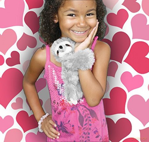 Wild Republic 19556 Huggers Soft Toy Slap Bracelet, Gifts for Kids, Wolf Plush Toy, 20 cm