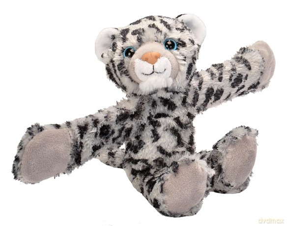 Wild Republic 19564 Huggers Soft Toy Slap Bracelet, Gifts for Kids, Snow Leopard Plush Toy 20 cm
