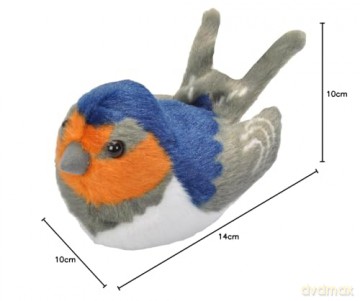 Wild Republic 19595 13-16 cm Barn Swallow with Real Bird Calls Plush Toy