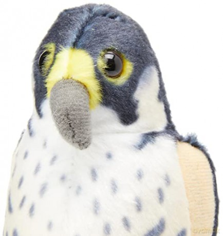 Wild Republic 19598 Faucon pelerin, animal en Pluszak avec son, cadeaux pour enfants, 13 cm Peregrine Falcon with Authentic Bird Sound, Soft Toy for Kids, 13cm, Blue-White