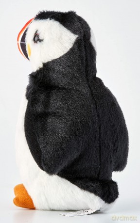 Wild Republic 19600 Frailecillo Atlántico Pluszaks Atlantic Puffin with Authentic Bird Sound, Soft Toy for Kids, 13cm, Black-White