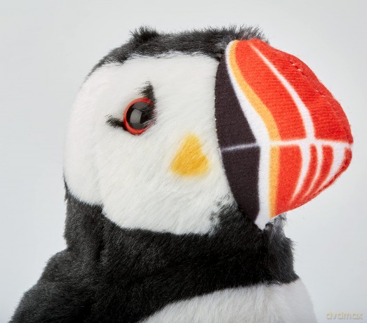 Wild Republic 19600 Frailecillo Atlántico Pluszaks Atlantic Puffin with Authentic Bird Sound, Soft Toy for Kids, 13cm, Black-White