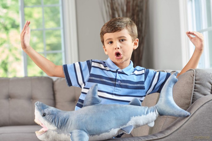 Wild Republic 22422 White Shark, Stuffed Animal, Plush Toy, Gifts for Kids, Living Ocean 24 Inches