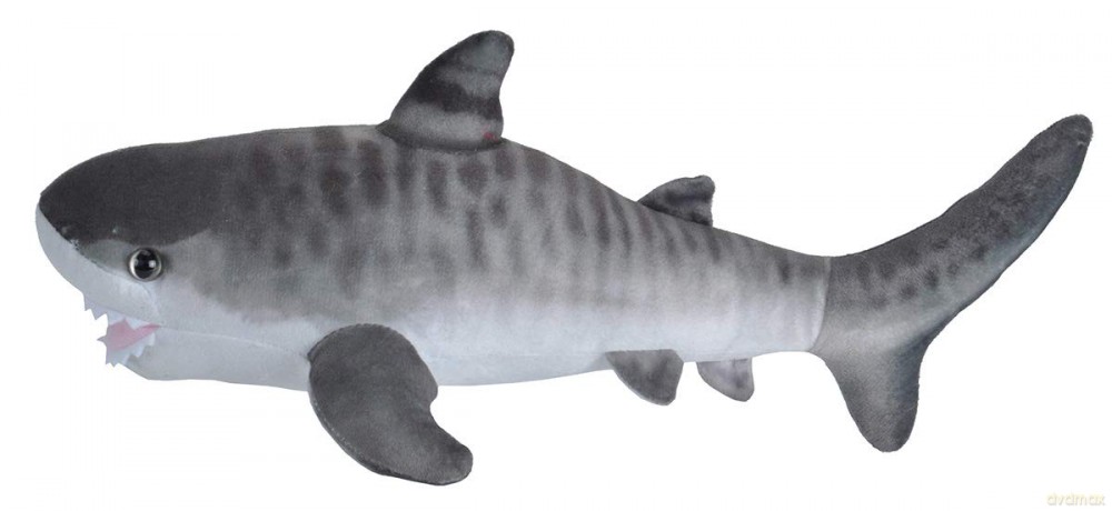 Wild Republic 23416 Soft Living Ocean Mini Tiger Shark, Cuddly Toy, 35 cm, Multi