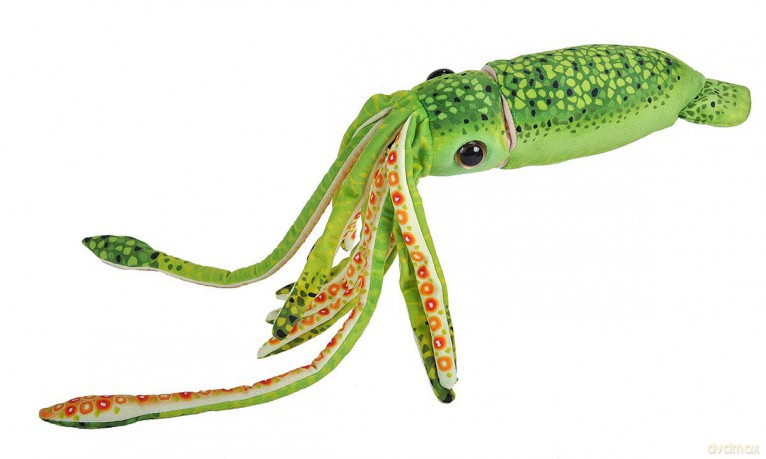 Wild Republic 23546 WR Print Squid Green Stuffed Animal, Plush Toy, Gifts for Kids
