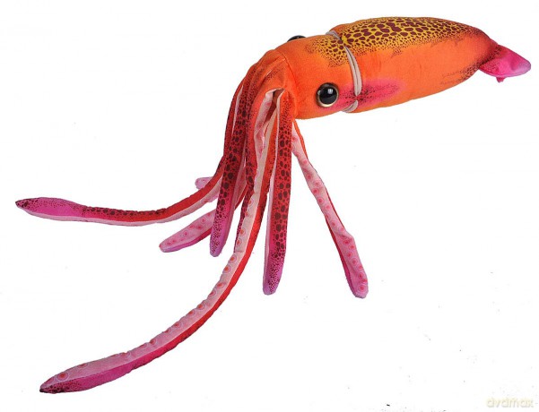 Wild Republic 23547 WR Print Squid Stuffed Animal, Plush Toy, Gifts for Kids,Black,orange