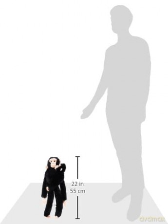 Wild Republic 51 cm Hanging Monkey Chimp Mama with Baby Plush, Chimpanzee