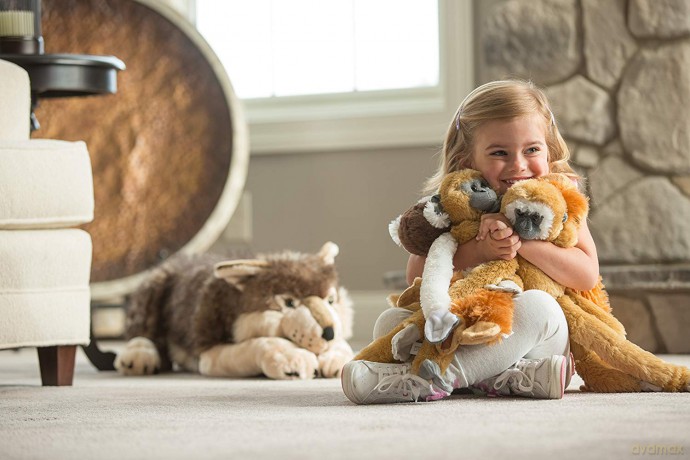 Wild Republic 51 cm Hanging Monkey Chimp Mama with Baby Plush, Chimpanzee