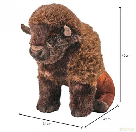 Wild Republic Artist Collection, Bison, Gift for Kids, 15 inches, Plush Toy, Fill is Spun Recycled Water Bottles