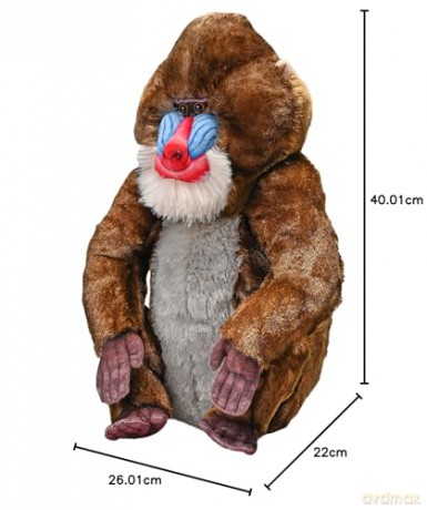 Wild Republic Artist Collection, Mandrill, Gift for Kids, 15 inches, Plush Toy, Fill is Spun Recycled Water Bottles