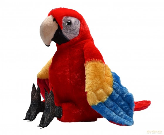 Wild Republic Artist Collection, Scarlet Macaw, Gift for Kids, 15 inches, Plush Toy, Fill is Spun Recycled Water Bottles.