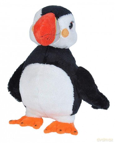 Wild Republic Atlantic Puffin, Soft Plush Toy, Gifts for Kids, Sea Critters, 20 cm,Black-white