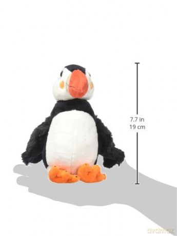 Wild Republic Atlantic Puffin, Soft Plush Toy, Gifts for Kids, Sea Critters, 20 cm,Black-white