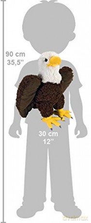 Wild Republic Bald Eagle Plush Soft Toy, Cuddlekins Cuddly Toys, Gifts for Kids 30 cm,White