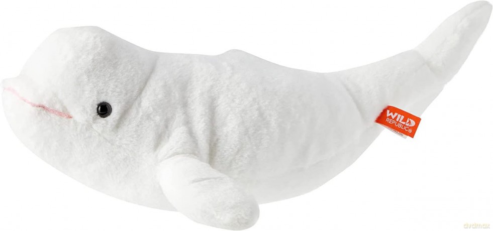 Wild Republic Beluga Whale Plush Soft Toy, Cuddlekins Cuddly Toys, Gifts for Kids ,White,15 cm