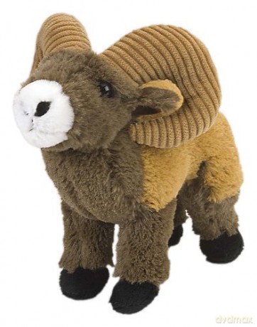 Wild Republic Bighorn Sheep Plush, Cuddlekins Cuddly Soft Toys, Kids Gifts, 20 cm,Brown