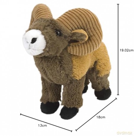Wild Republic Bighorn Sheep Plush, Cuddlekins Cuddly Soft Toys, Kids Gifts, 20 cm,Brown
