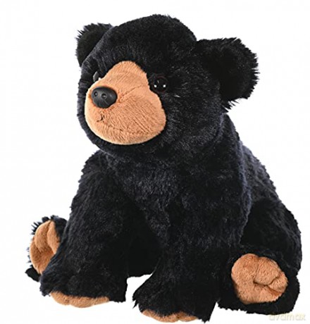 Wild Republic Black Bear Plush Soft Toy, Cuddlekins Cuddly Toys, Gifts for Kids 30 cm