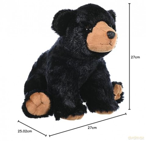 Wild Republic Black Bear Plush Soft Toy, Cuddlekins Cuddly Toys, Gifts for Kids 30 cm