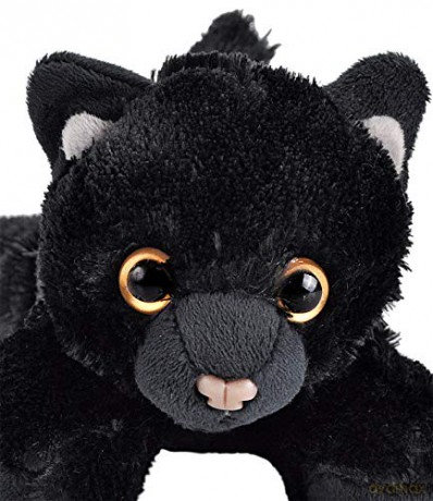 Wild Republic Black Cat Stuffed Animal, Plush Toy, Gifts for Kids, HugEms 7 Inches