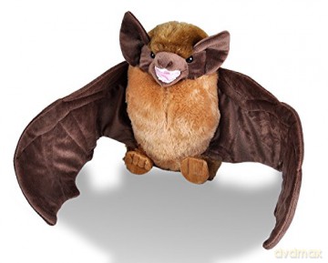 Wild Republic Brown Bat Plush Soft Toy, Cuddlekins Cuddly Toys, Gifts for Kids 30 cm