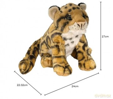 Wild Republic Clouded Leopard Plush Soft Toy, Cuddlekins Cuddly Toys, Gifts for Kids, Black/Brown, 30 cm