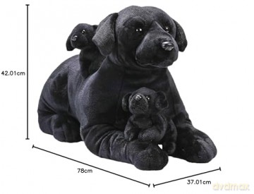 Wild Republic Cuddlekins Jumbo Mom and Puppies Black Labrador, Stuffed Animal, 30 Inches, Plush Toy, Fill is Spun Recycled Water Bottles