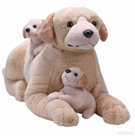 Wild Republic Cuddlekins Jumbo Mom and Puppies Yellow Labrador, Stuffed Animal, 30 Inches, Plush Toy, Fill is Spun Recycled Water Bottles